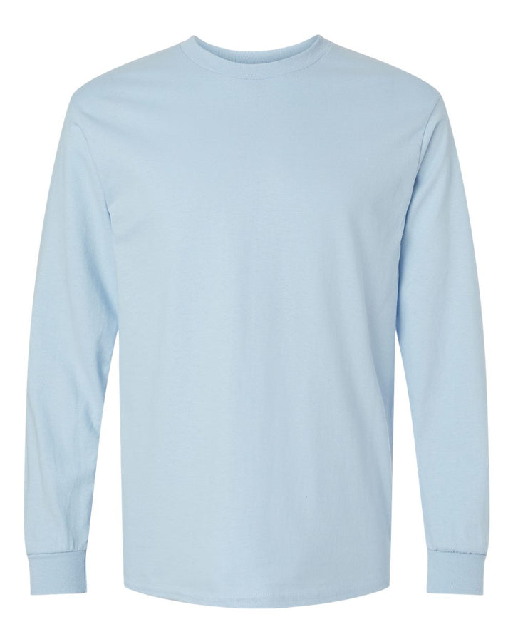 Front View of Light Blue Ultra Cotton® Long Sleeve T-Shirt - 2400