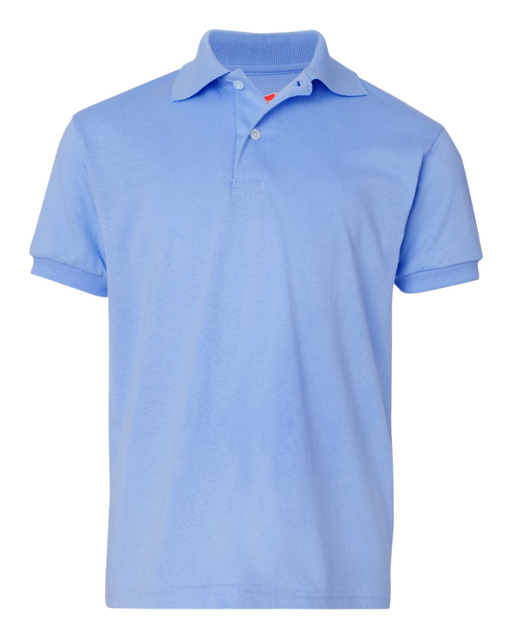 Front View of Light Blue Youth Ecosmart® Jersey Polo - 054Y
