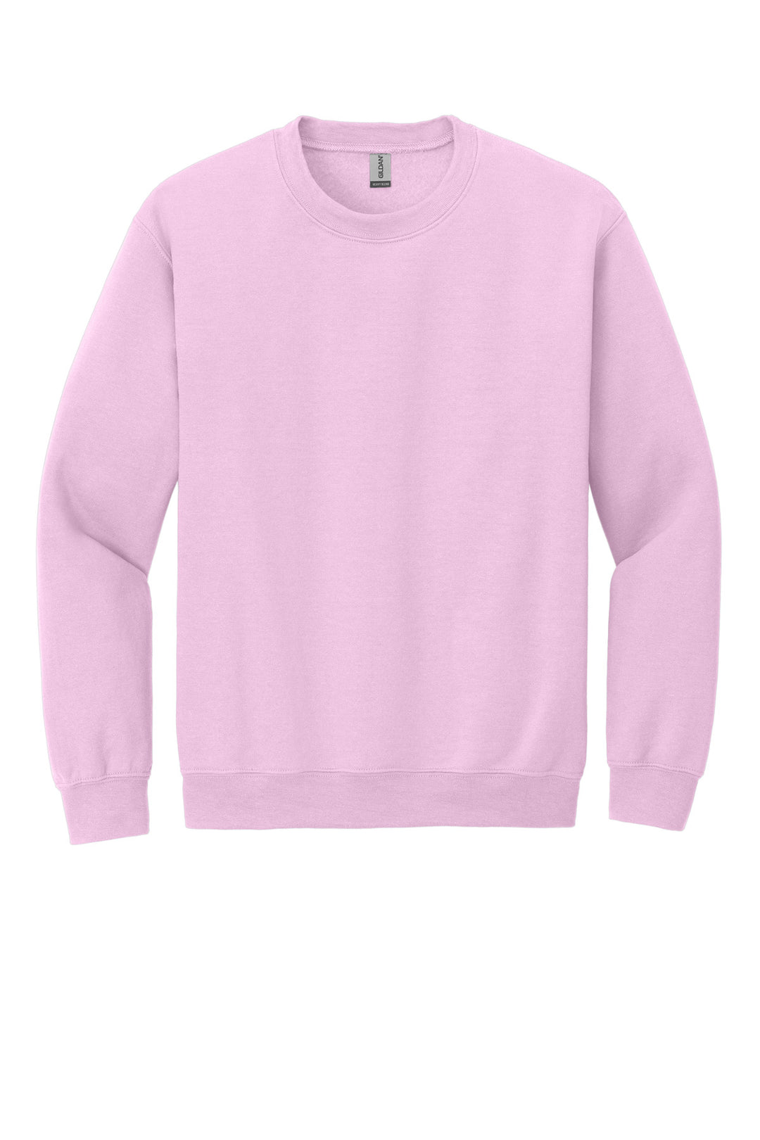 Front View of Light Pink Gildan Heavy Blend Crewneck Sweatshirt. 18000