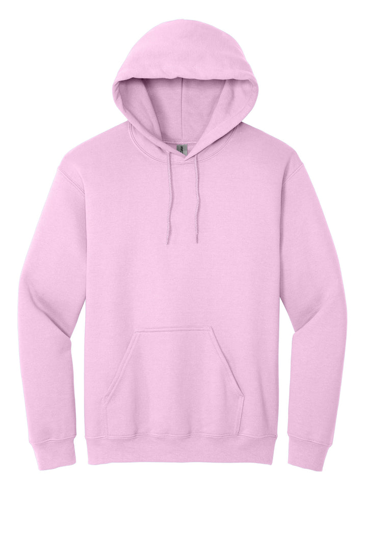 Front View of Light Pink Gildan - Heavy Blend Hooded Sweatshirt. 18500