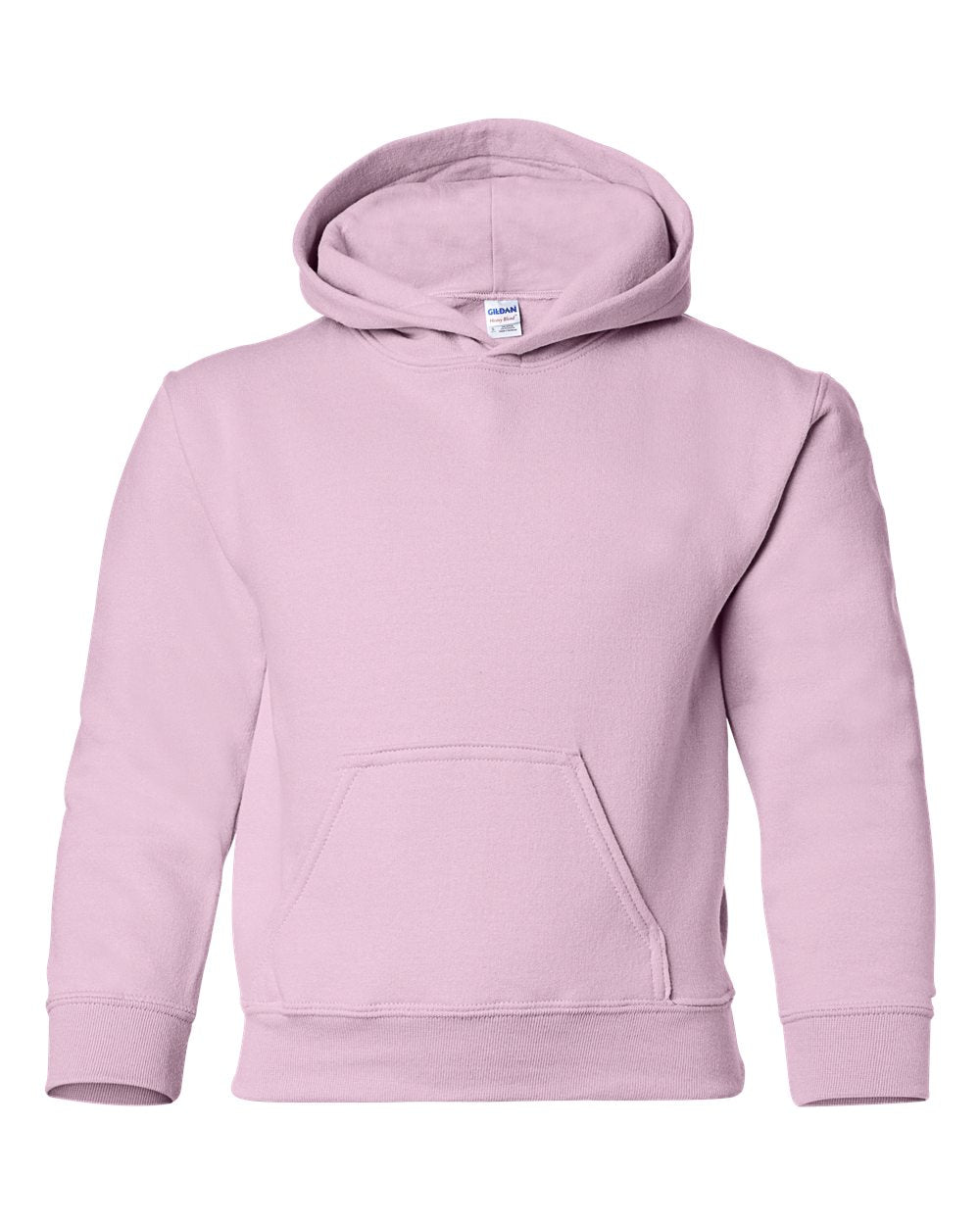Front View of Light Pink Heavy Blend™ Youth Hooded Sweatshirt - 18500B