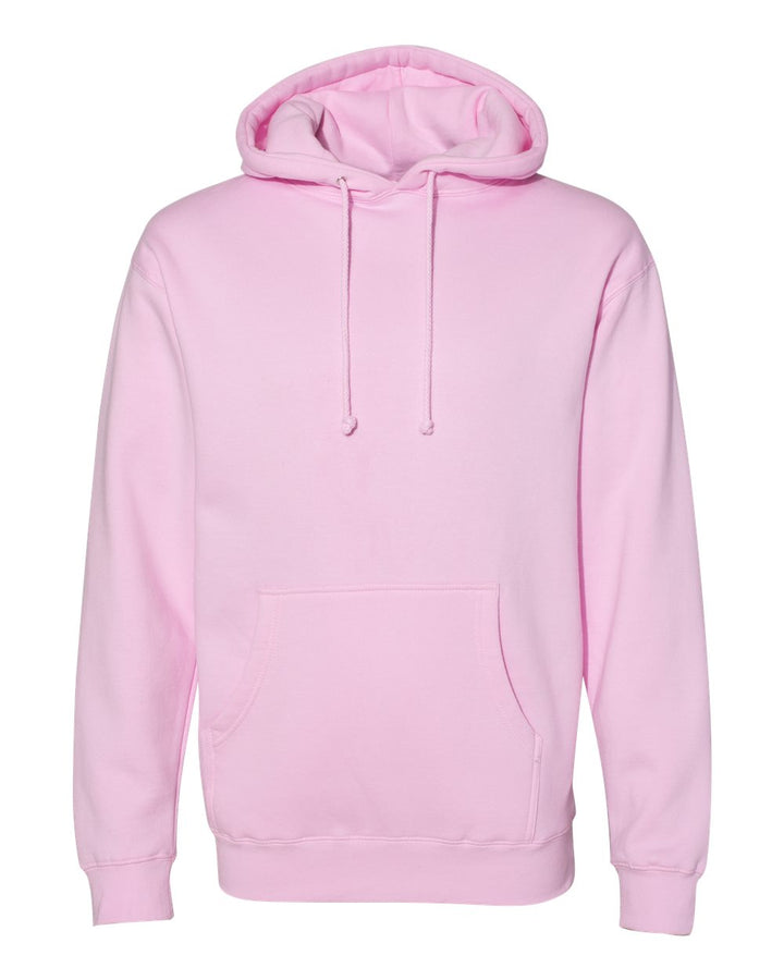 Front View of Light Pink Heavyweight Hooded Sweatshirt - IND4000