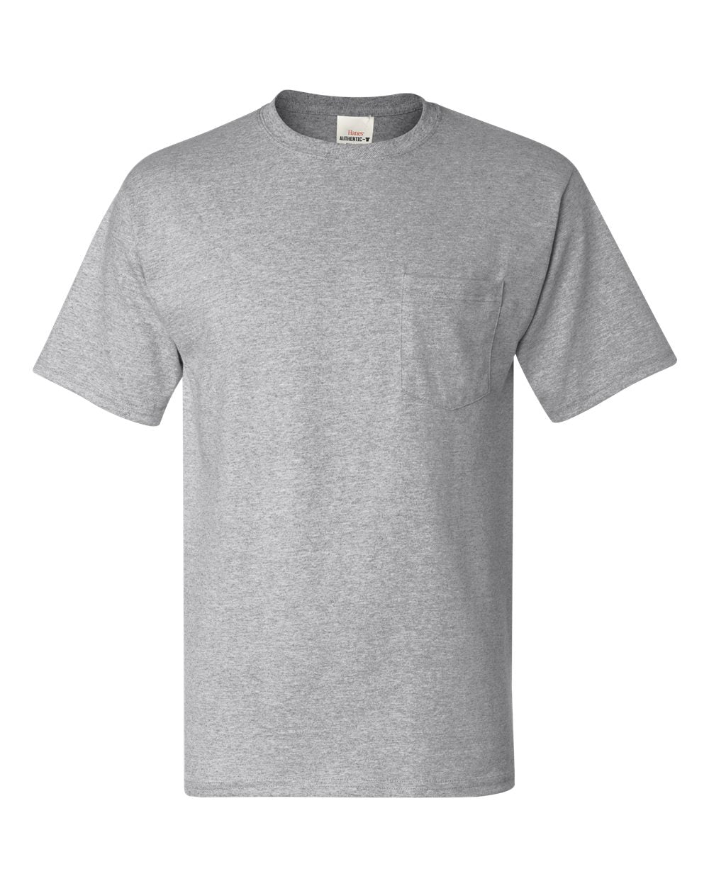 Front View of Light Steel Authentic Pocket T-Shirt - 5590