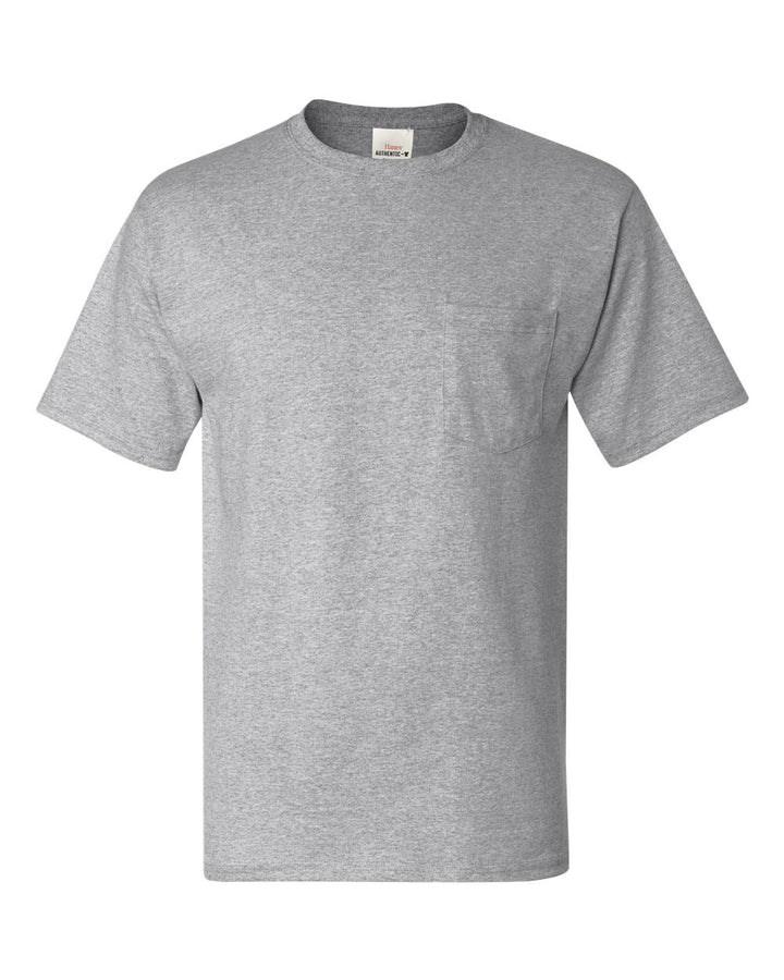 Front View of Light Steel Authentic Pocket T-Shirt - 5590