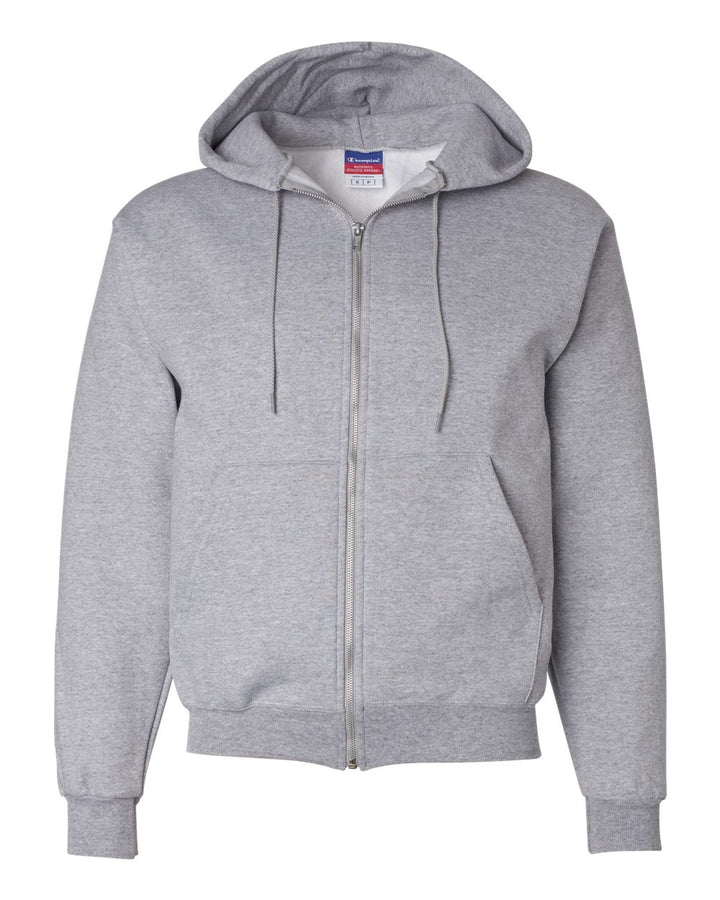 Front View of Light Steel Powerblend® Full-Zip Hooded Sweatshirt - S800