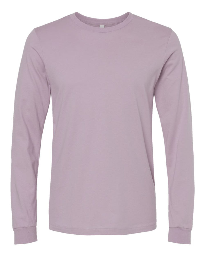 Front View of Light Violet Jersey Long Sleeve Tee - 3501