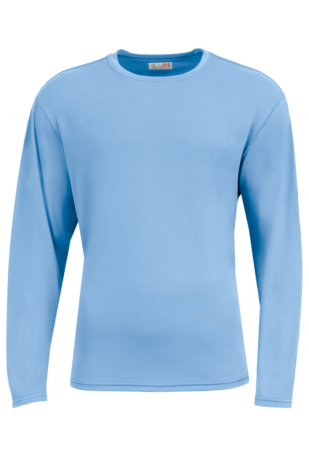Front View of LightBlue A4 AirFlex Long Sleeve Tee A4N3532