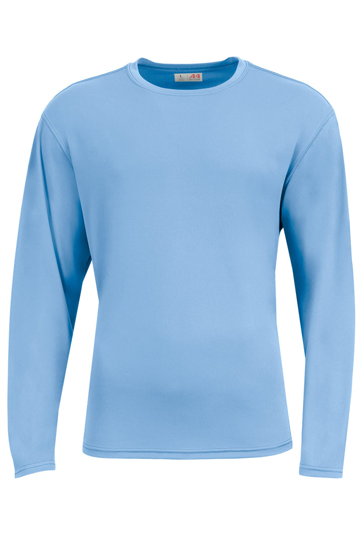 Front View of LightBlue A4 AirFlex Long Sleeve Tee A4N3532