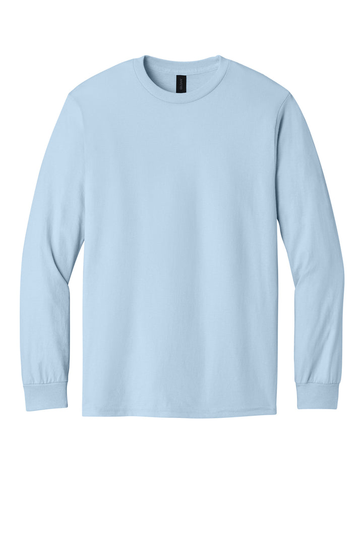 Front View of LightBlue Gildan - Heavy Cotton 100% Cotton Long Sleeve T-Shirt. 5400