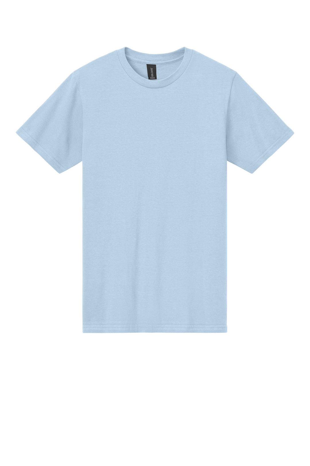Front View of LightBlue Gildan Softstyle Midweight Tee 65000