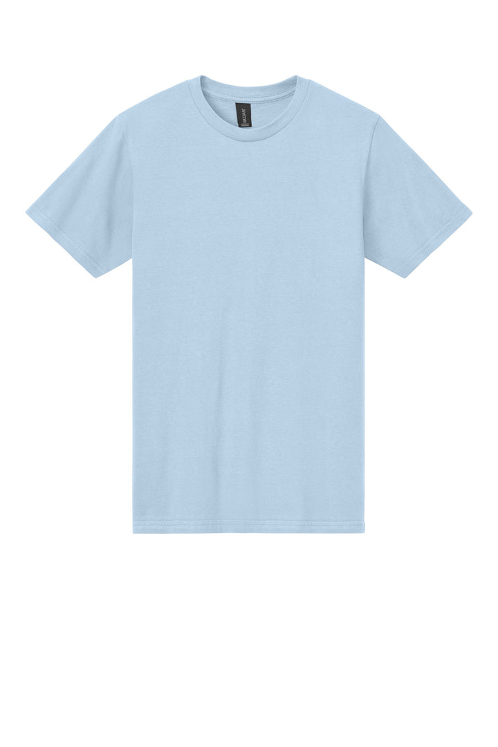 Front View of LightBlue Gildan Softstyle Midweight Tee 65000