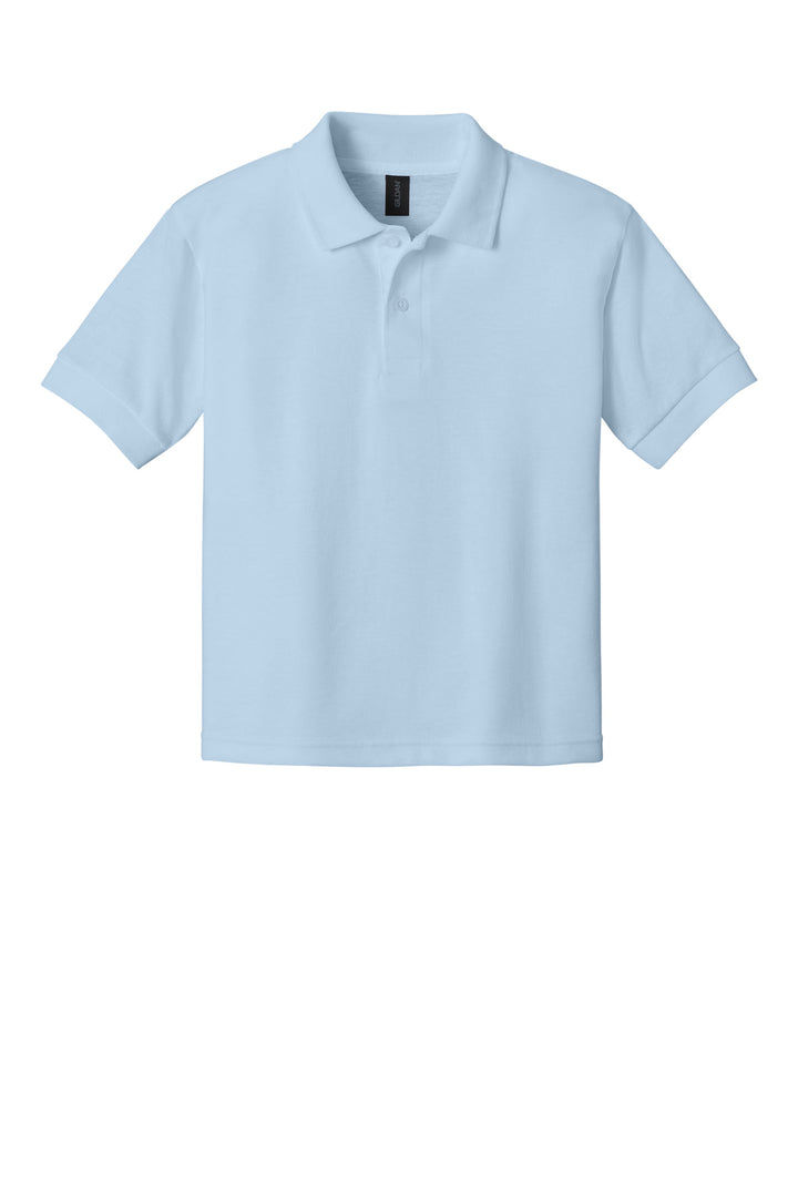 Front View of LightBlue Gildan Youth DryBlend 6-Ounce Jersey Knit Sport Shirt. 8800B