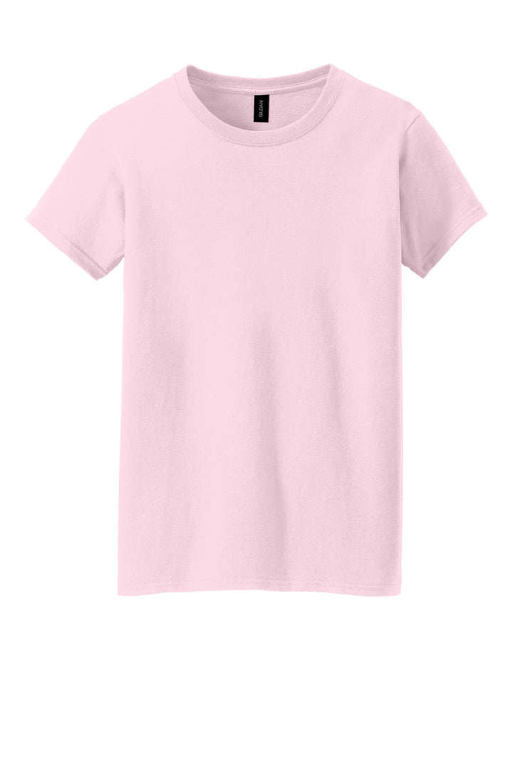 Front View of LightPink Gildan Women's Heavy Cotton 100% Cotton T-Shirt. 5000L