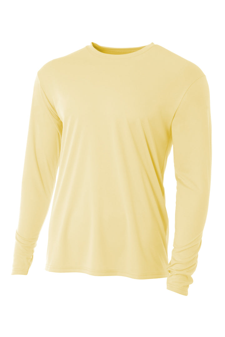 Front View of LightYllw A4 Cooling Performance Long Sleeve Tee A4N3165