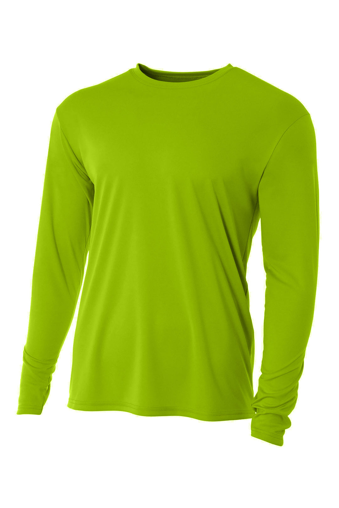 Front View of Lime A4 Cooling Performance Long Sleeve Tee A4N3165