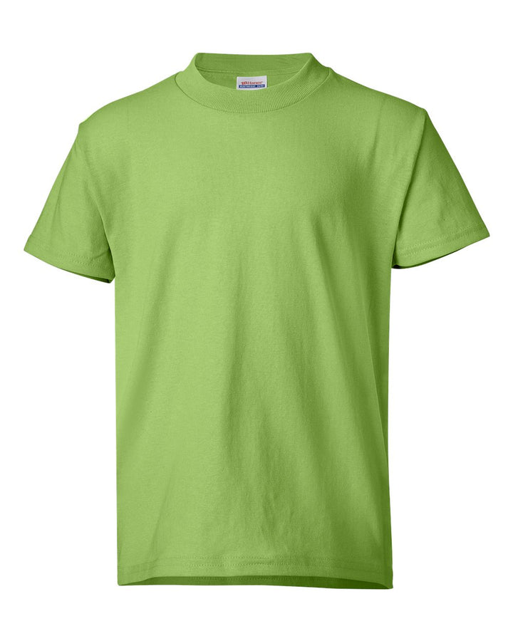 Front View of Lime Ecosmart™ Youth T-Shirt - 5370