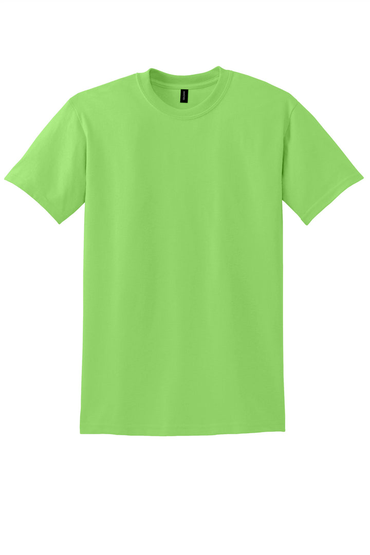 Front View of Lime Gildan DryBlend 50 Cotton/50 Poly T-Shirt. 8000