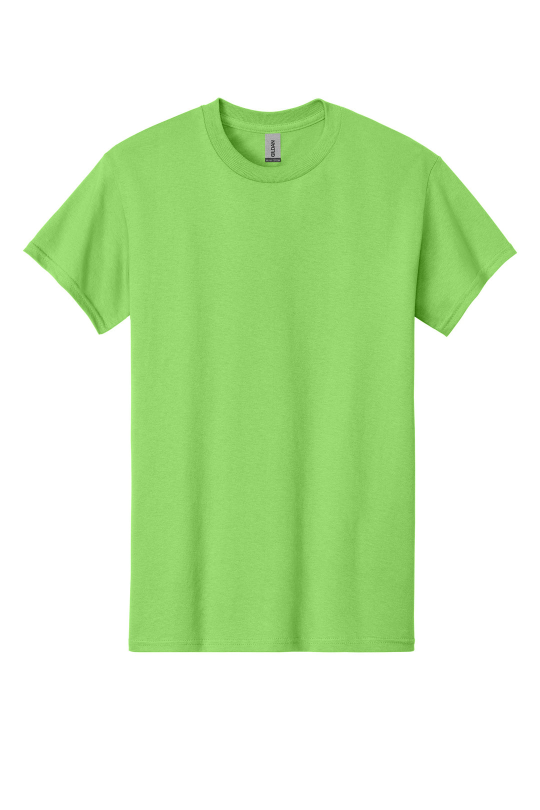 Front View of Lime Gildan - Heavy Cotton 100% Cotton T-Shirt. 5000