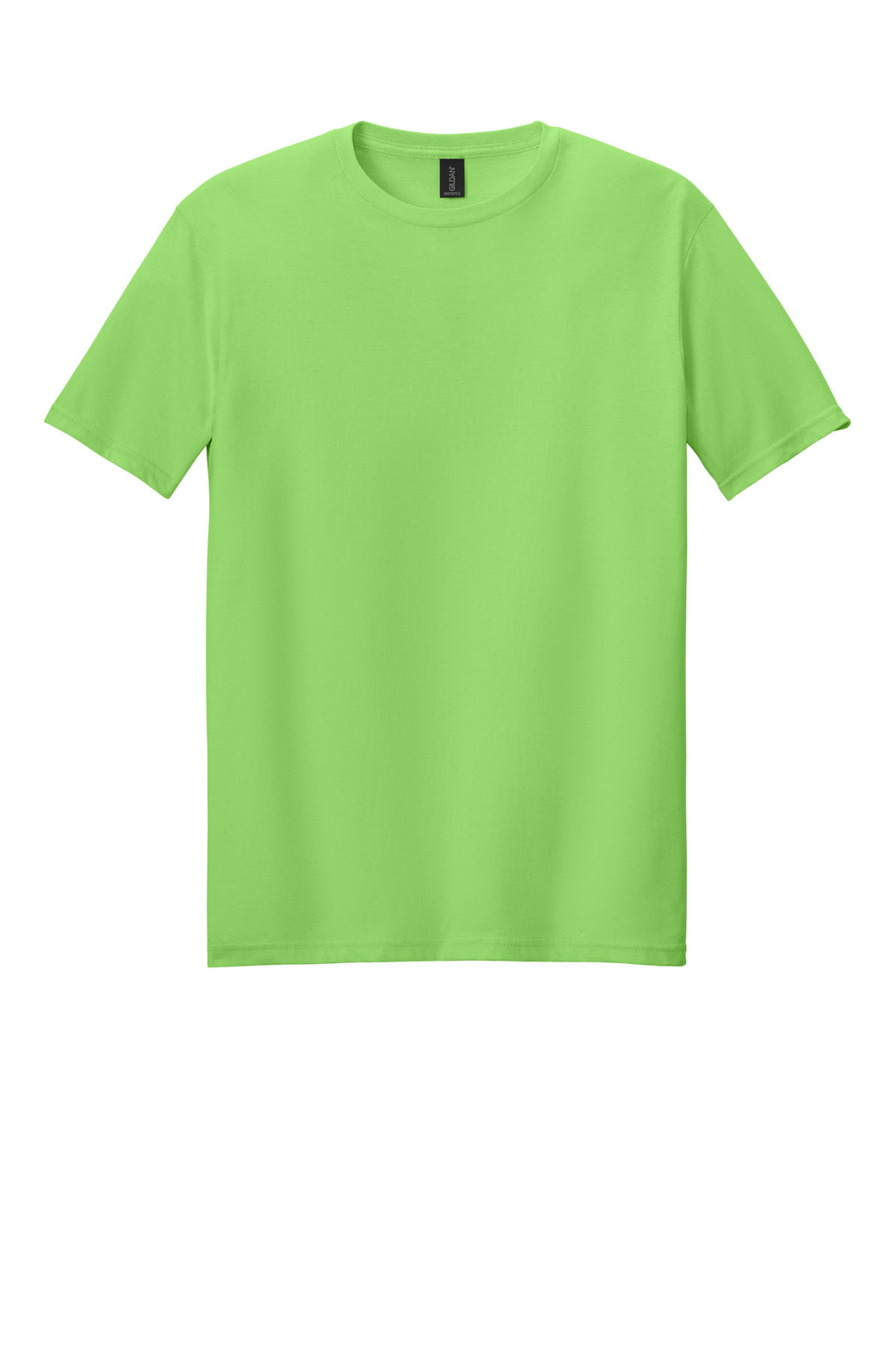 Front View of Lime Gildan Softstyle T-Shirt. 64000