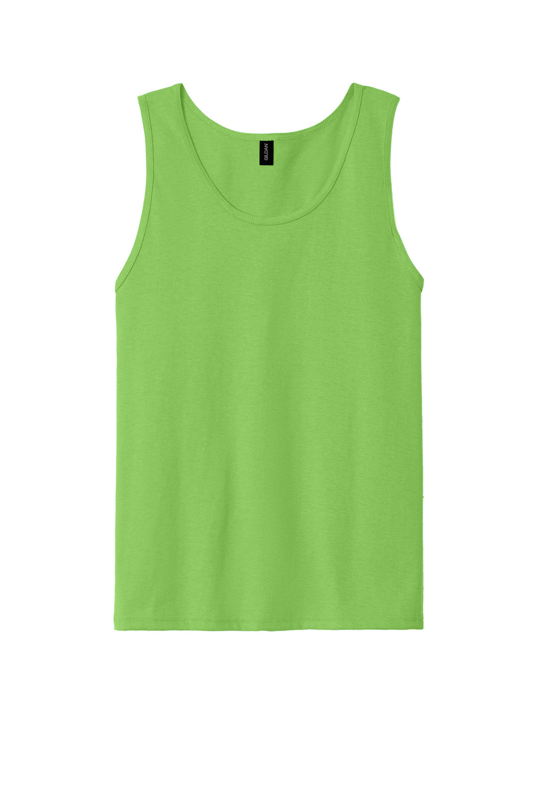Front View of Lime Gildan - Ultra Cotton 100% US Cotton Tank Top. 2200