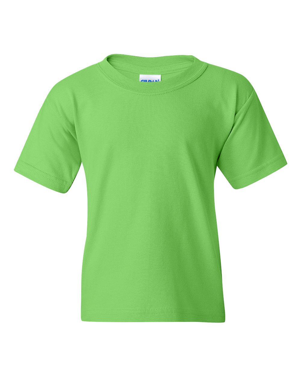 Front View of Lime Heavy Cotton™ Youth T-Shirt - 5000B