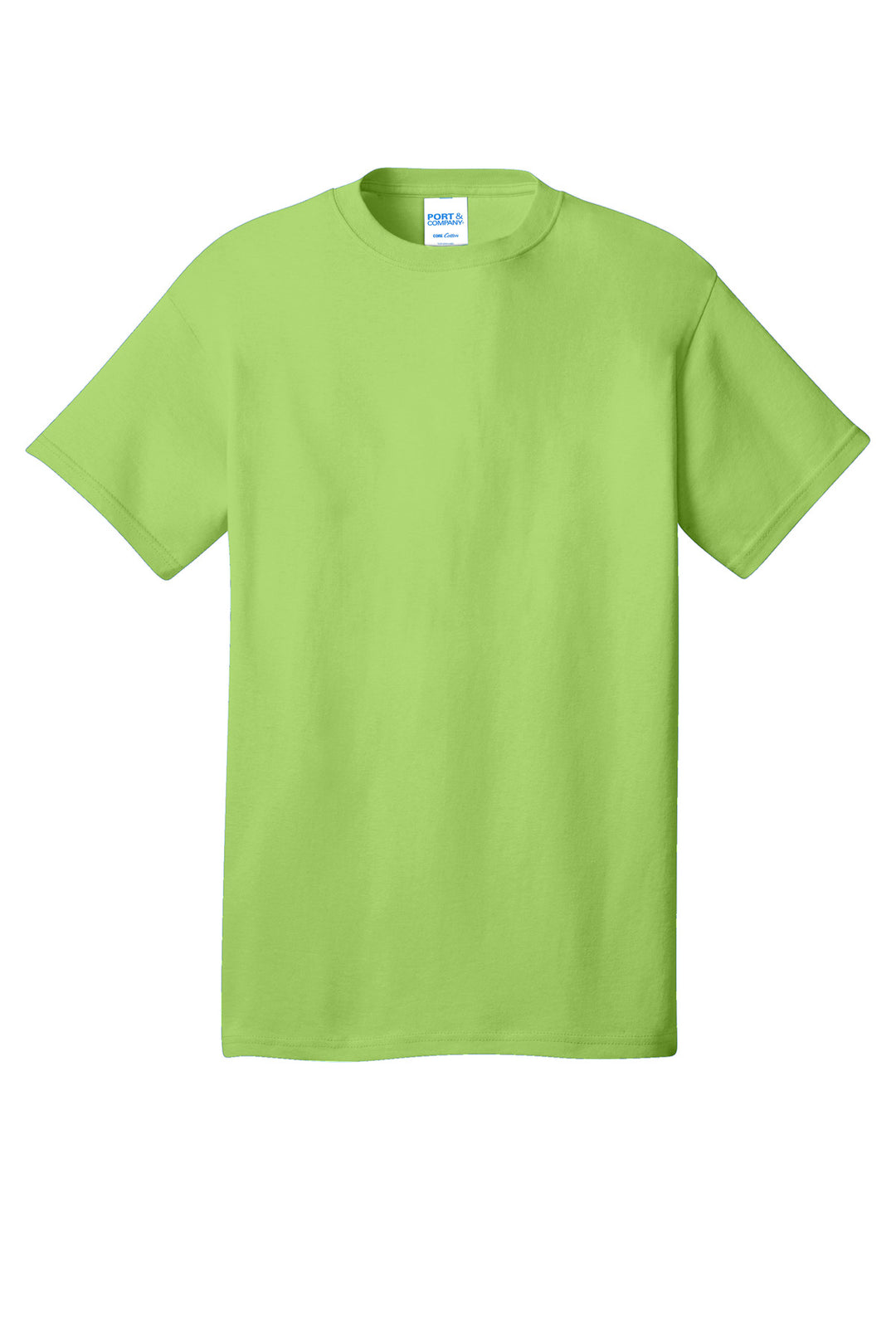Front View of LIME Port & Company - Core Cotton Tee. PC54