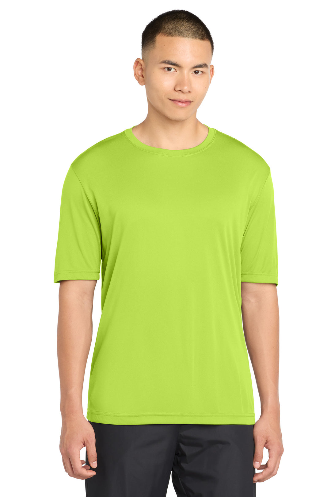 Front View of Lime Shock Sport-Tek PosiCharge Competitor Tee. ST350