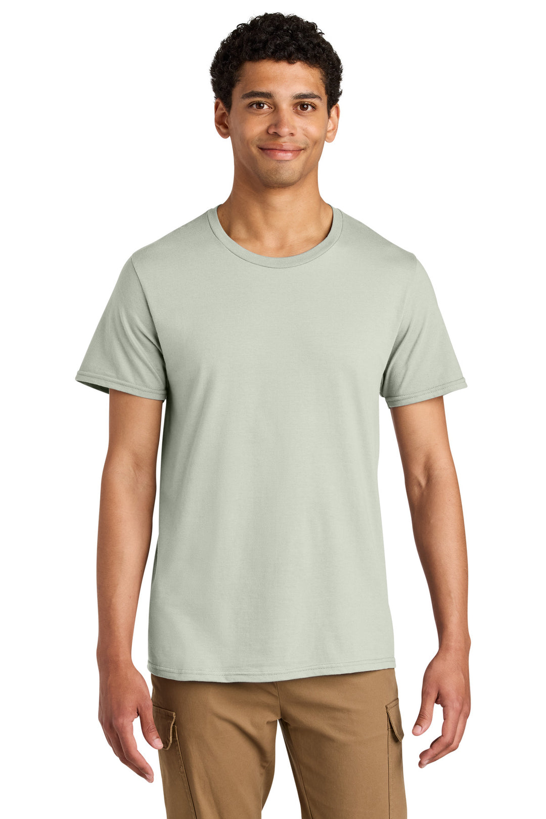 Front View of Limestone Jerzees Unisex Premium Combed Ring Spun Cotton Tee 570M