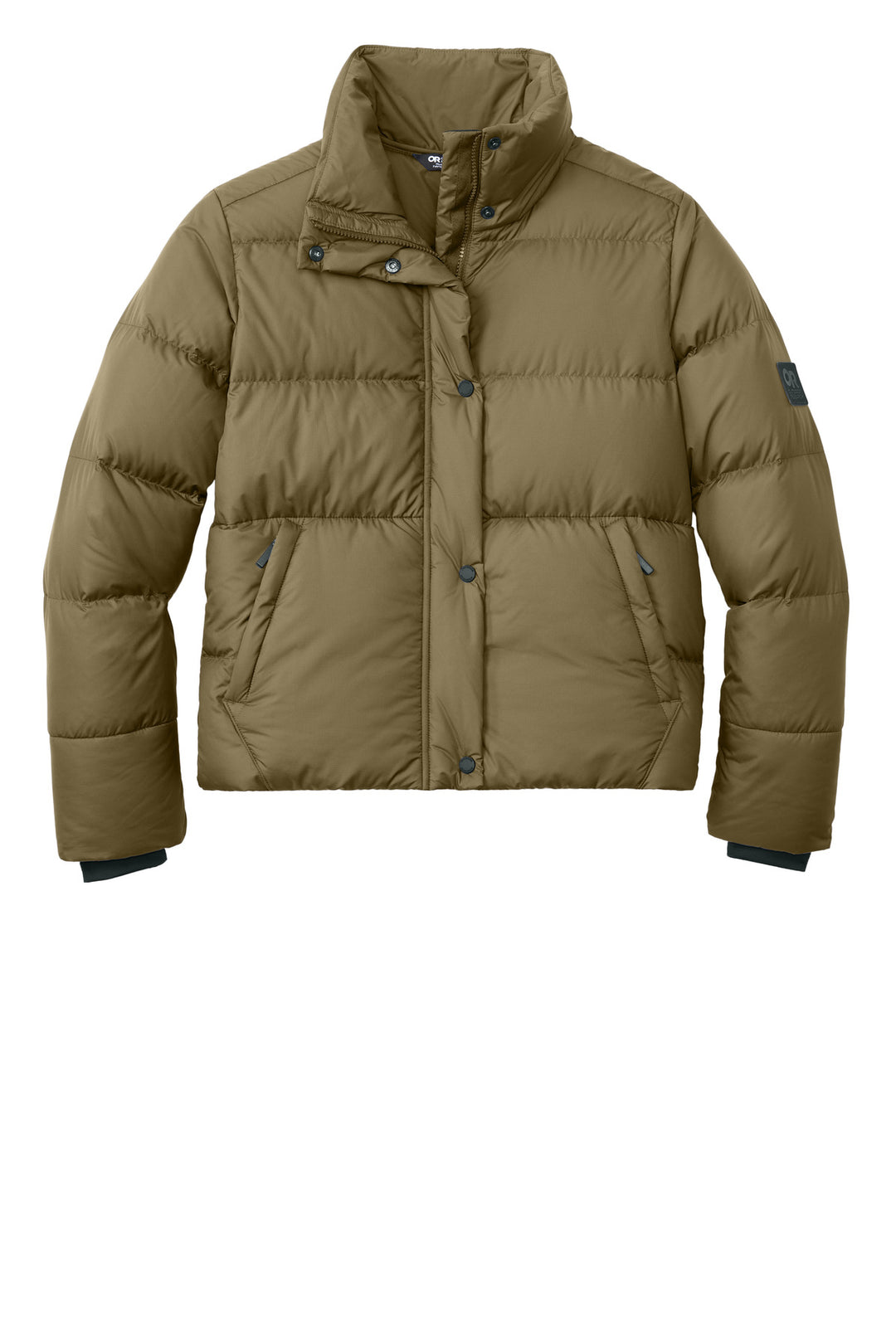 Front View of Loden LIMITED EDITION Outdoor Research Women's Coldsnap Down Jacket OR322225