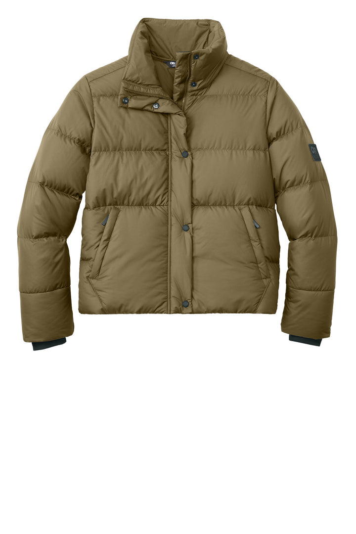 Front View of Loden LIMITED EDITION Outdoor Research Women's Coldsnap Down Jacket OR322225