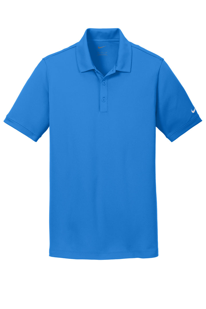 Front View of Lt Photo Blue Nike Dri-FIT Solid Icon Pique Modern Fit Polo. 746099