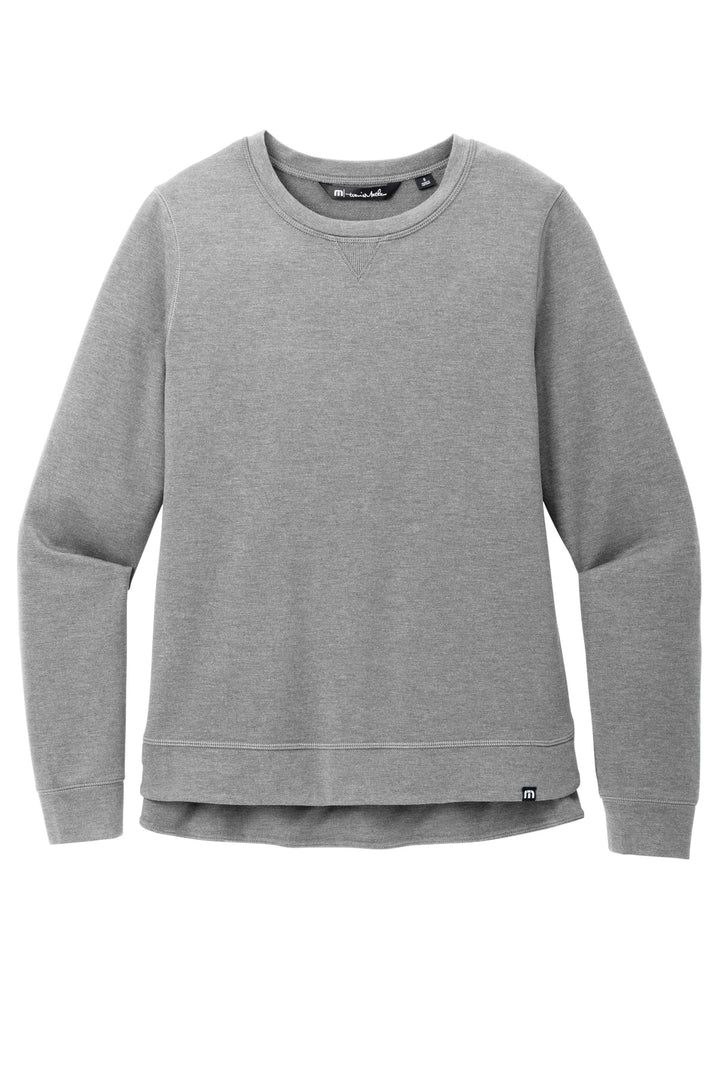 Front View of LtGreyHt TravisMathew Women's Long Weekend Crew TM1LD003