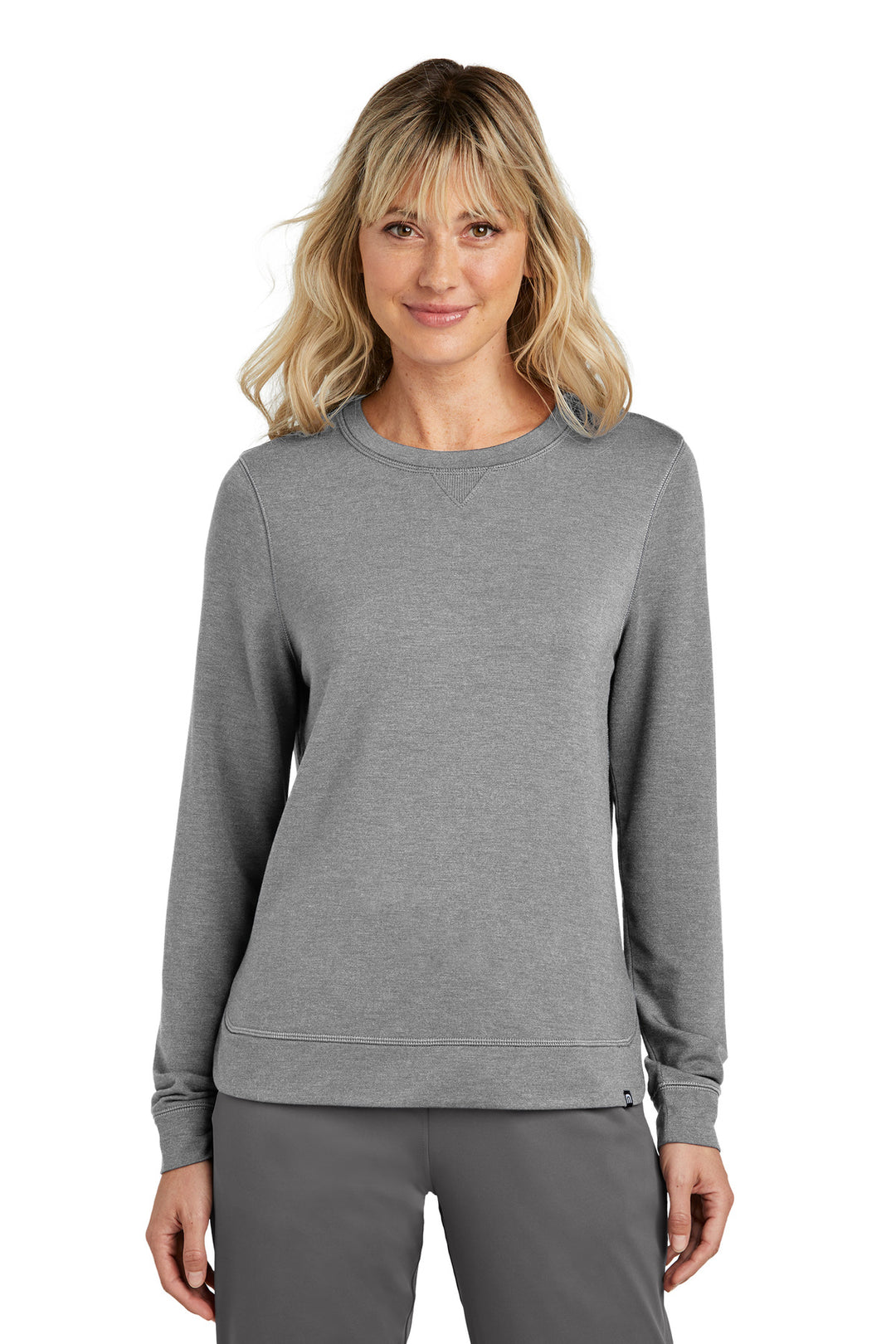 Front View of LtGreyHt TravisMathew Women's Long Weekend Crew TM1LD003