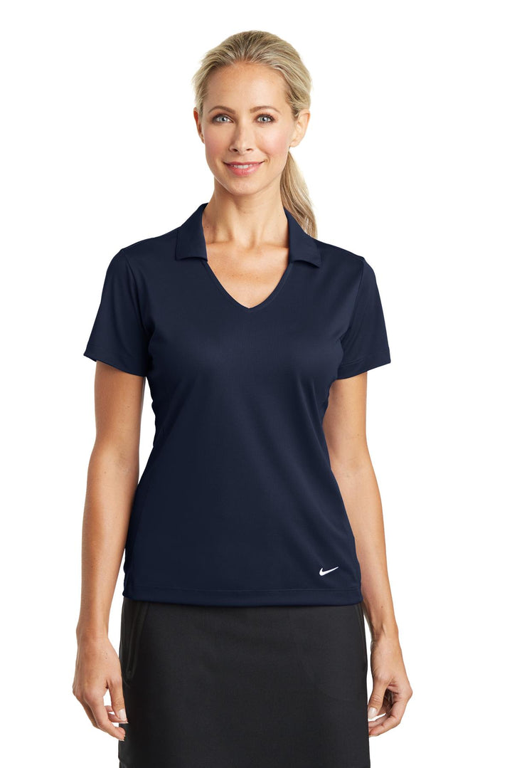 Front View of Marine Nike Women's Dri-FIT Vertical Mesh Polo. 637165