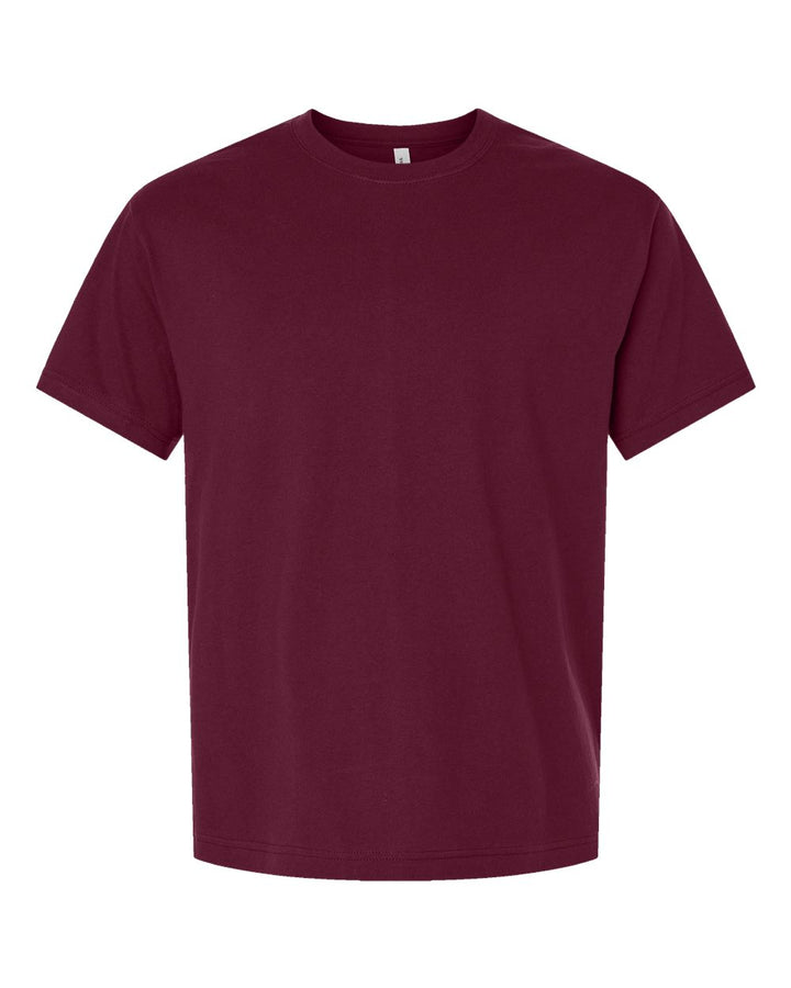 Front View of Maroon 6 oz. Heavyweight Tee - 3010