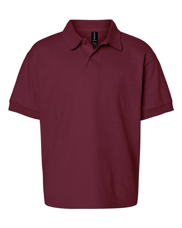 Front View of Maroon DryBlend® Youth Jersey Polo - 8800B
