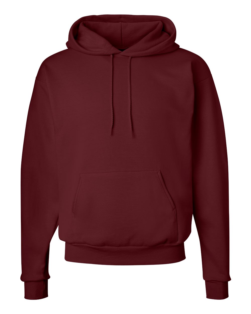 Front View of Maroon Ecosmart® Hooded Sweatshirt - P170