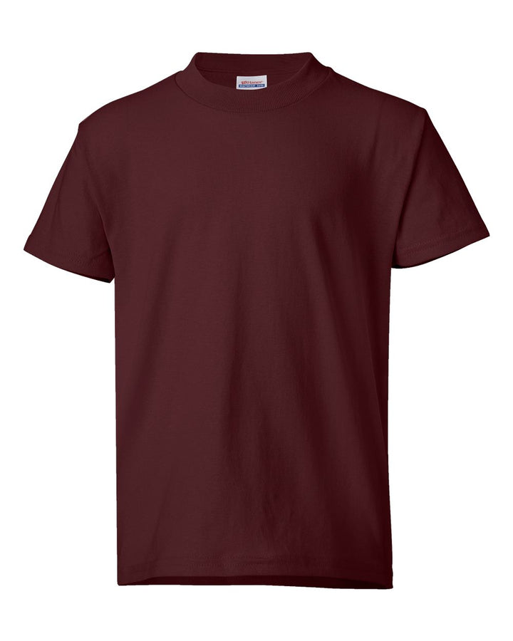 Front View of Maroon Ecosmart™ Youth T-Shirt - 5370