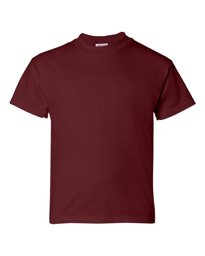 Front View of Maroon Essential-T Youth T-Shirt - 5480
