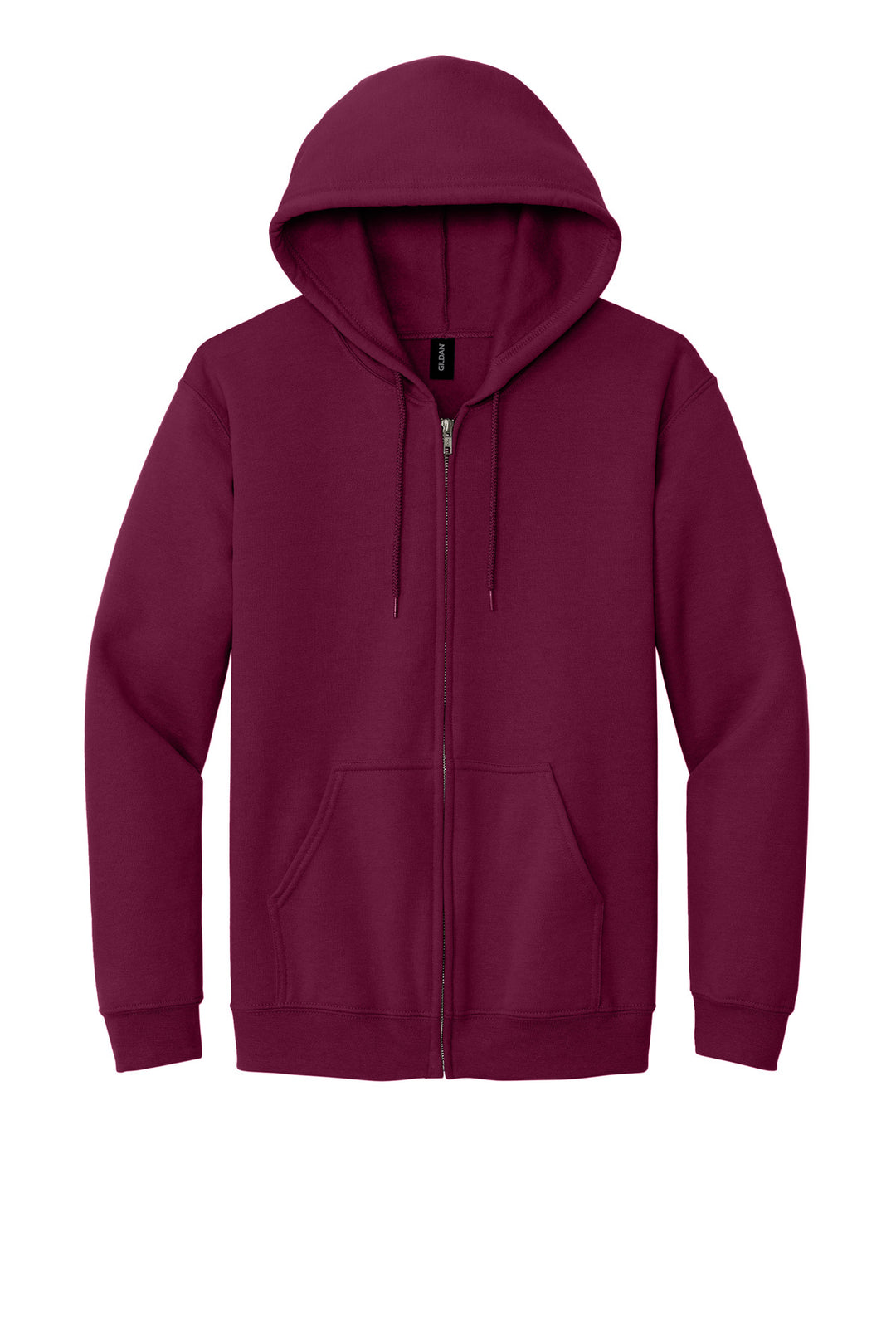 Front View of Maroon Gildan - Heavy Blend Full-Zip Hooded Sweatshirt. 18600