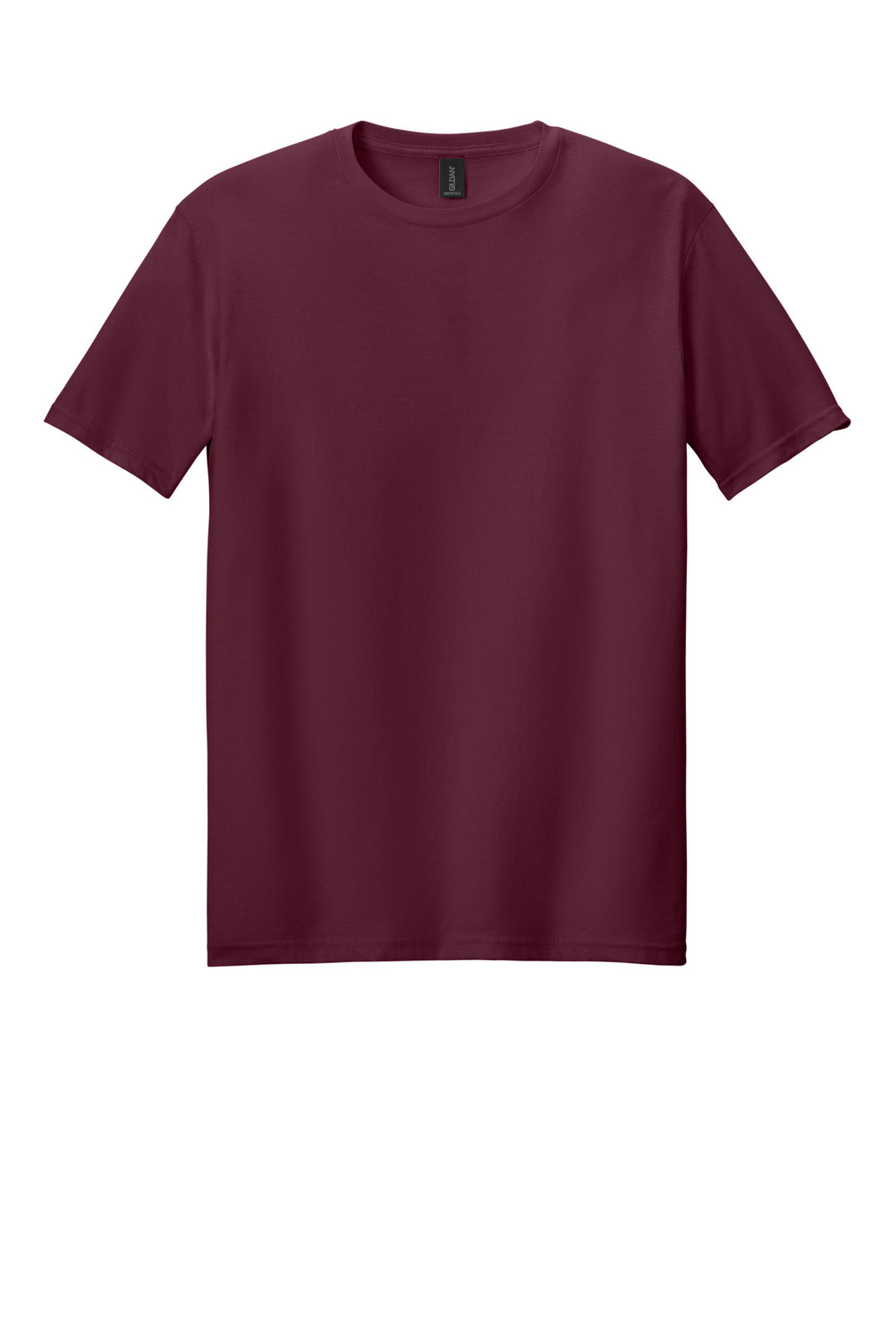 Front View of Maroon Gildan Softstyle T-Shirt. 64000