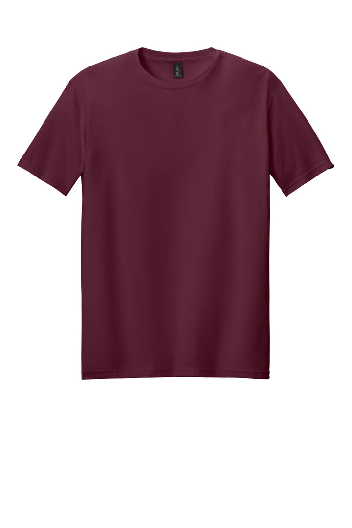 Front View of Maroon Gildan Softstyle T-Shirt. 64000