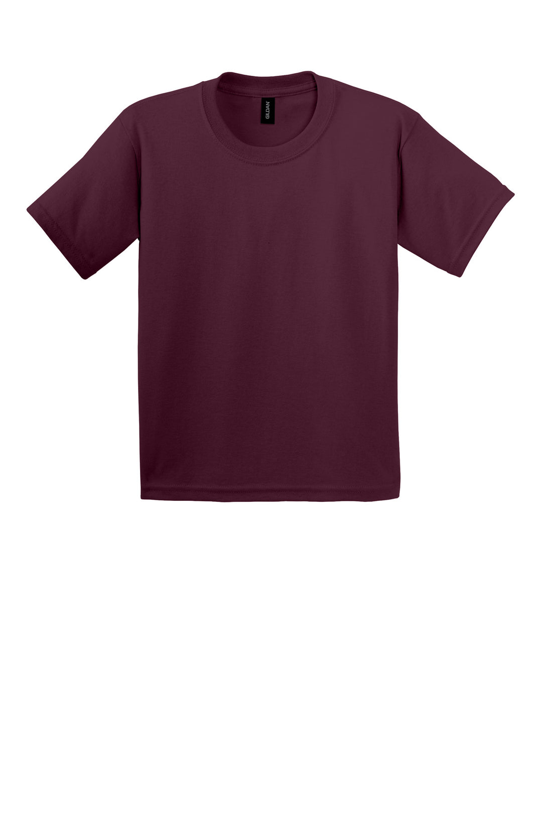 Front View of Maroon Gildan - Youth Ultra Cotton 100% US Cotton T-Shirt. 2000B