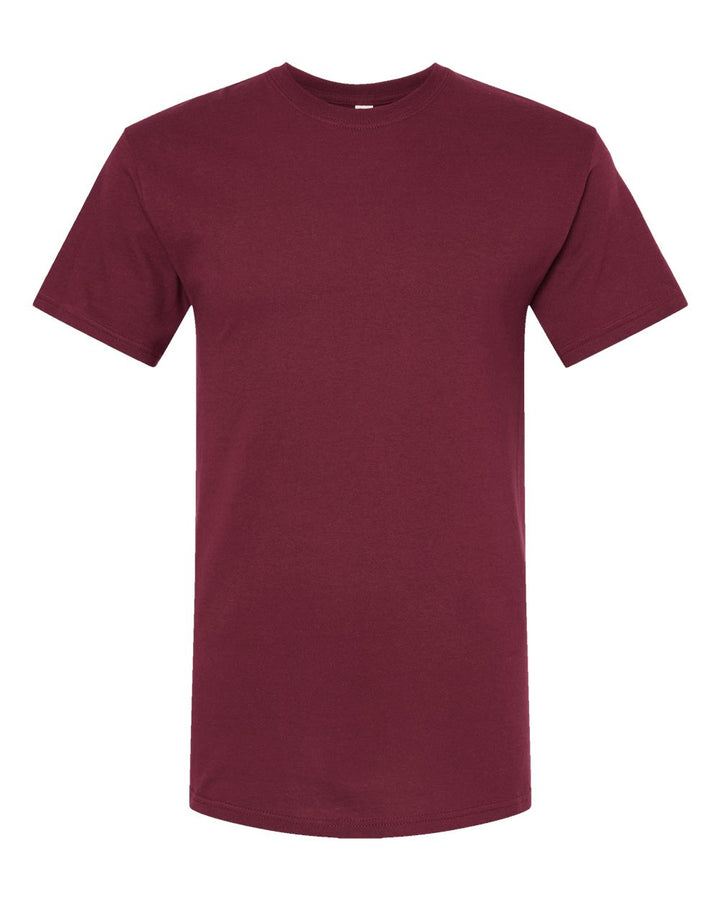 Front View of Maroon Gold Soft Touch T-Shirt - 4800