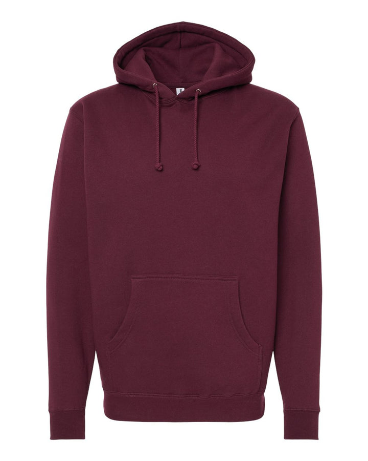 Front View of Maroon Heavyweight Hooded Sweatshirt - IND4000