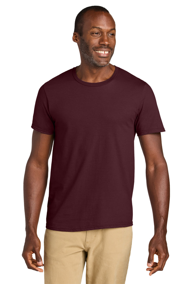 Front View of Maroon Jerzees Classics Unisex Cotton T-Shirt 363M