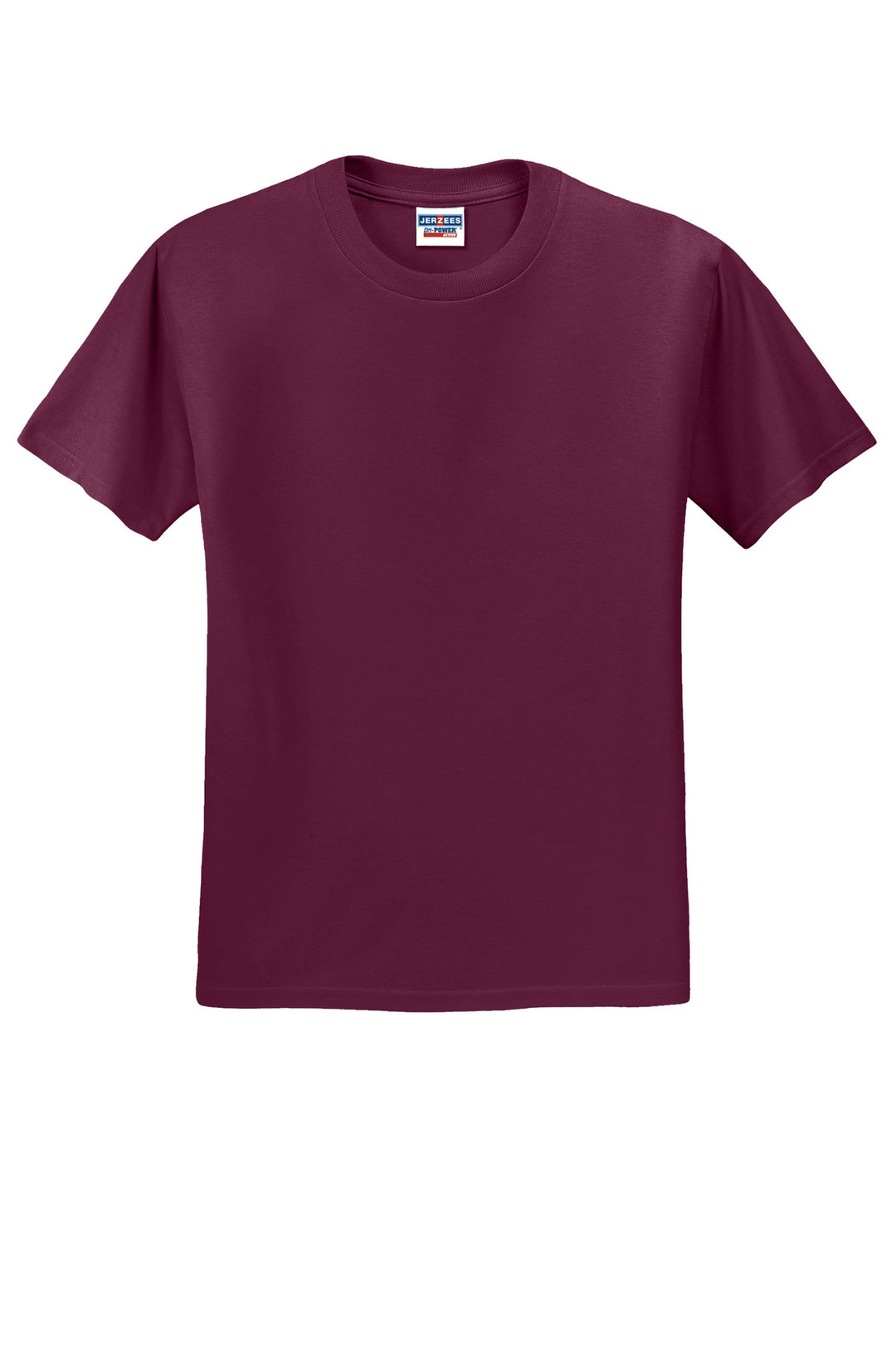 Front View of Maroon Jerzees - Dri-Power 50/50 Cotton/Poly T-Shirt. 29M