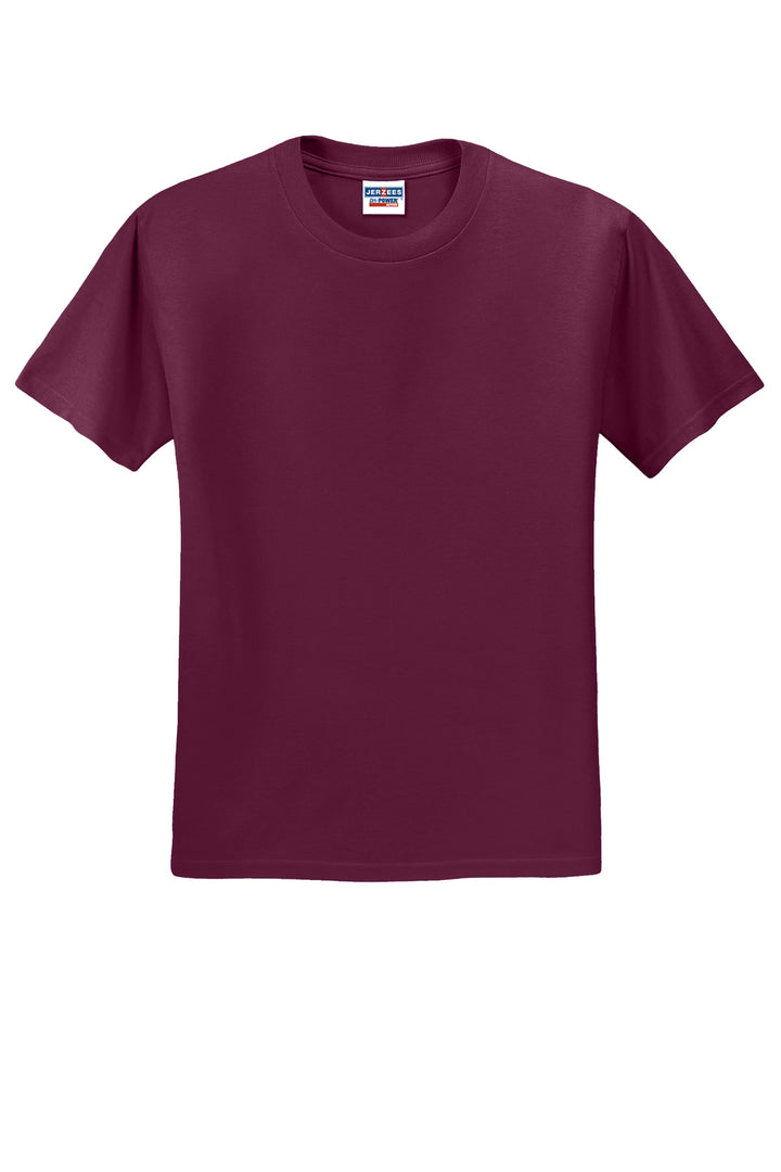 Front View of Maroon Jerzees - Dri-Power 50/50 Cotton/Poly T-Shirt. 29M