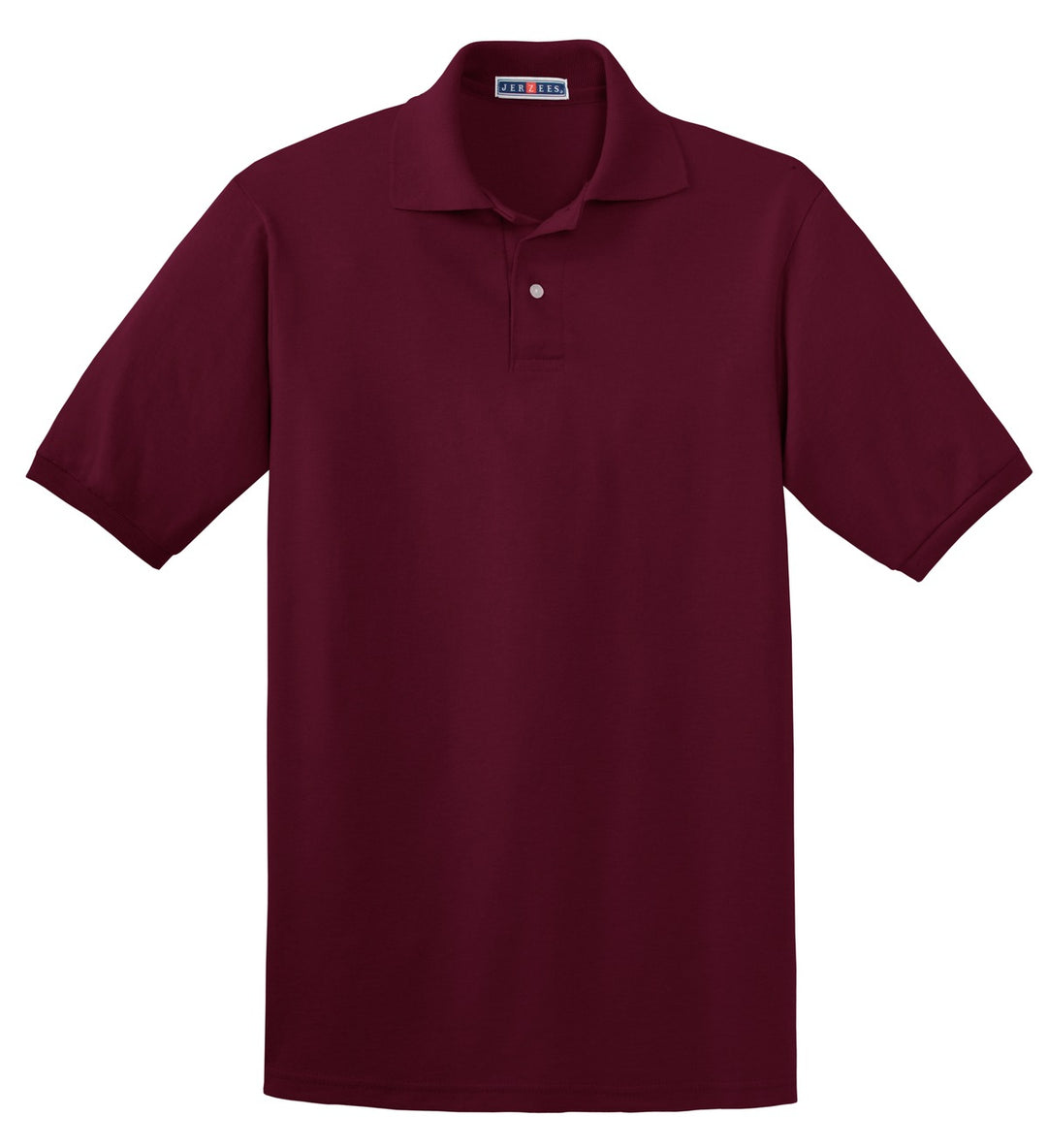 Front View of Maroon Jerzees Dri-Power Sport Shirt. 437M