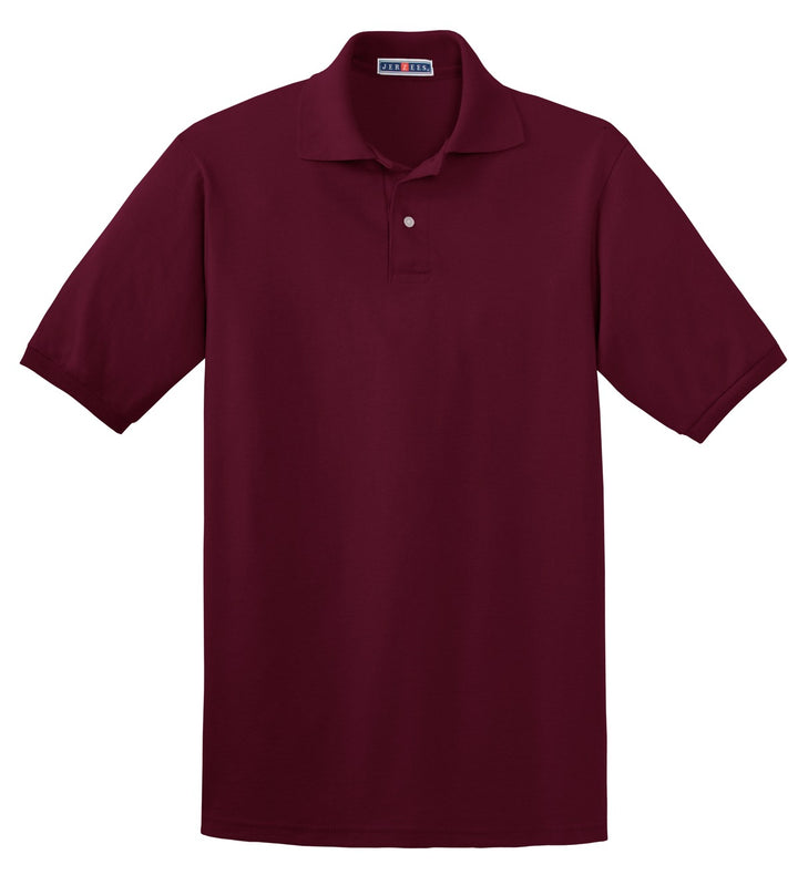 Front View of Maroon Jerzees Dri-Power Sport Shirt. 437M